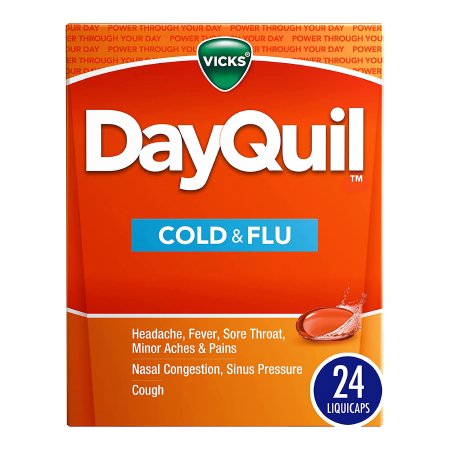 Procter & Gamble  37000055824 Cold and Cough Relief DayQuil 325 mg - 10 mg - 5 mg Strength Gelcap 24 per Box