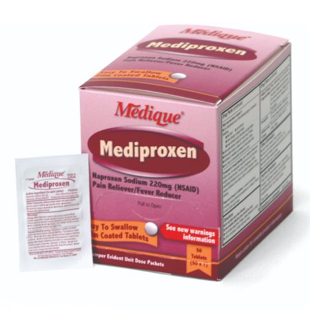 Medique Products  23750 Pain Relief Mediproxen 220 mg Strength Naproxen Sodium Tablet 50 per Box