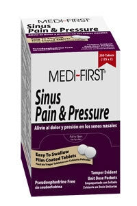 Medique Products  81933 Cold and Sinus Relief Medi-First 500 mg - 5 mg Strength Tablet 50 per Box