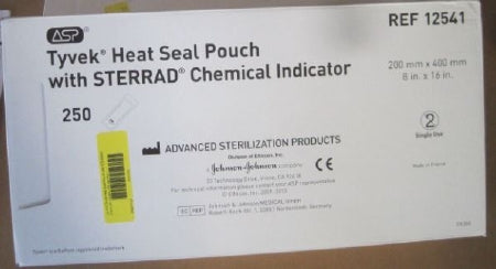 Advanced Sterilization Products  12541 Sterilization Pouch Tyvek Hydrogen Peroxide 8 X 16 Inch Transparent Heat Seal Paper / Film