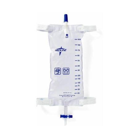 Medline  DYND12588 Urinary Leg Bag Medline Sterile Fluid Path 1100 mL Vinyl / Flocked