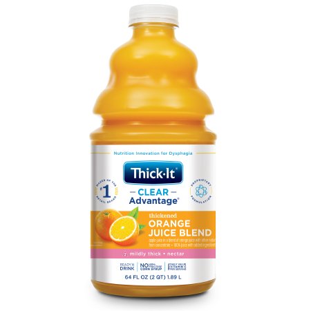 Kent Precision Foods B477-A5044 Thickened Beverage Thick-It Clear Advantage 64 oz. Bottle Orange Flavor Liquid IDDSI Level 2 Mildly Thick