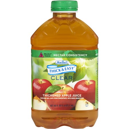 Hormel Food Sales 28876 Thickened Beverage Thick & Easy 46 oz. Bottle Apple Flavor Liquid IDDSI Level 2 Mildly Thick