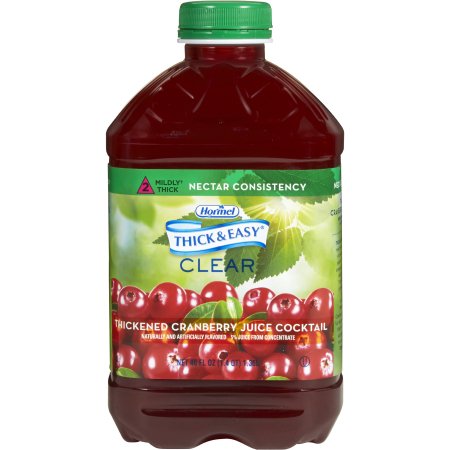 Hormel Food Sales 15813 Thickened Beverage Thick & Easy 46 oz. Bottle Cranberry Juice Cocktail Flavor Liquid IDDSI Level 2 Mildly Thick