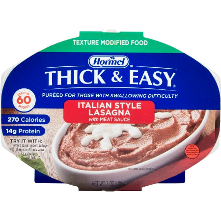 Hormel Food Sales 60744 Thickened Food Thick & Easy Purees 7 oz. Tray Italian Style Beef Lasagna Flavor Puree IDDSI Level 2 Mildly Thick