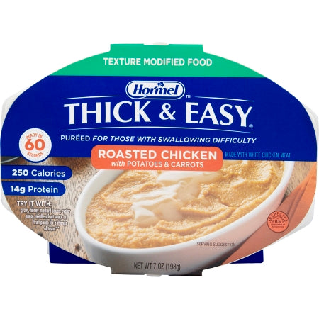 Hormel Food Sales 60748 Thickened Food Thick & Easy Purees 7 oz. Tray Roasted Chicken with Potatoes / Carrots Flavor Puree IDDSI Level 2 Mildly Thick