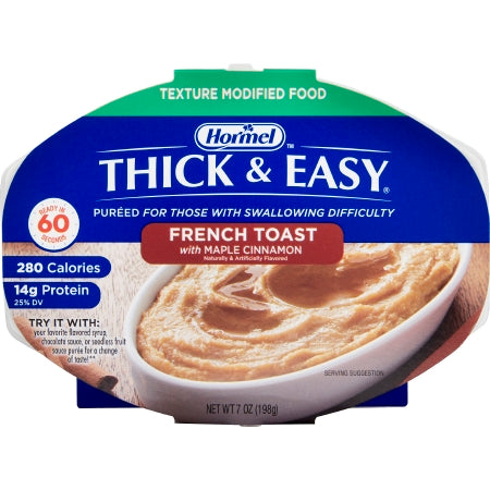 Hormel Food Sales 60742 Thickened Food Thick & Easy Purees 7 oz. Tray Maple Cinnamon French Toast Flavor Puree IDDSI Level 2 Mildly Thick