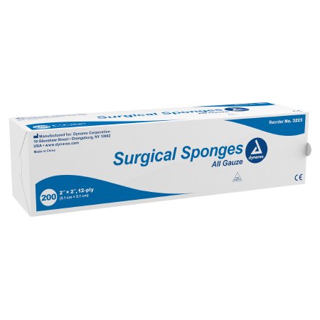 Dynarex  3223 Gauze Sponge Dynarex 2 X 2 Inch 200 per Pack NonSterile 12-Ply Square