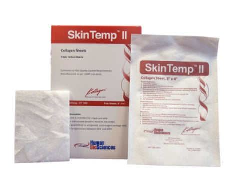 Human Biosciences  ST-1002 Collagen Dressing SkinTemp II 3 X 4 Inch Rectangle