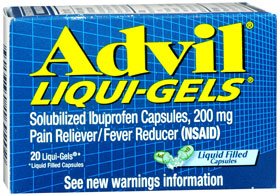 Glaxo Consumer Products  00573016920 Pain Relief Advil Liqui-Gels 200 mg Strength Ibuprofen Capsule 20 per Bottle