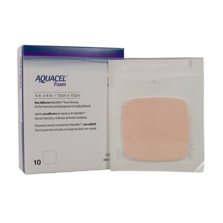 ConvaTec  420633 Foam Dressing Aquacel 4 X 4 Inch Without Border Waterproof Film Backing Nonadhesive Square Sterile