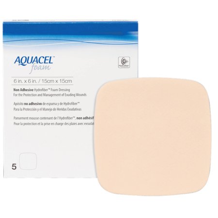 ConvaTec  420635 Foam Dressing Aquacel 6 X 6 Inch Without Border Waterproof Film Backing Nonadhesive Square Sterile