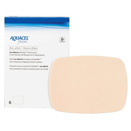 ConvaTec  420637 Foam Dressing Aquacel 6 X 8 Inch Without Border Waterproof Film Backing Nonadhesive Rectangle Sterile