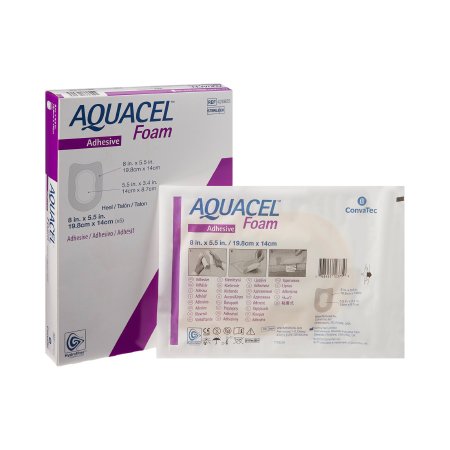 ConvaTec  420625 Foam Dressing Aquacel 5-1/2 X 8 Inch With Border Waterproof Film Backing Silicone Adhesive Heel Sterile