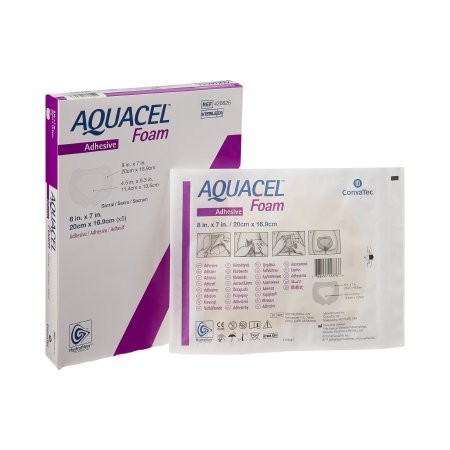 ConvaTec  420626 Foam Dressing Aquacel 7 X 8 Inch With Border Waterproof Film Backing Silicone Adhesive Sacral Sterile