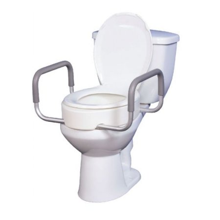 Patterson Medical Supply  554887 Raised Toilet Seat with Arms drive 3-1/2 Inch Height White 300 lbs. Weight Capacity