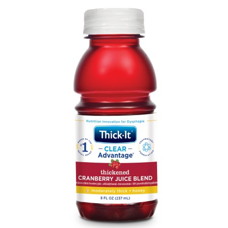 Kent Precision Foods B461-L9044 Thickened Beverage Thick-It Clear Advantage 8 oz. Bottle Cranberry Flavor Liquid IDDSI Level 3 Moderately Thick/Liquidized