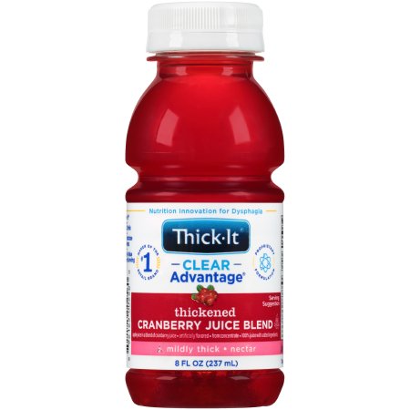 Kent Precision Foods B459-L9044 Thickened Beverage Thick-It Clear Advantage 8 oz. Bottle Cranberry Flavor Liquid IDDSI Level 2 Mildly Thick