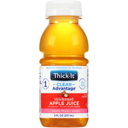 Kent Precision Foods B455-L9044 Thickened Beverage Thick-It Clear Advantage 8 oz. Bottle Apple Flavor Liquid IDDSI Level 2 Mildly Thick