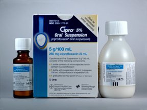 Bayer  50419077701 Cipro Ciprofloxacin 250 mg / 5 mL Suspension Bottle 100 mL