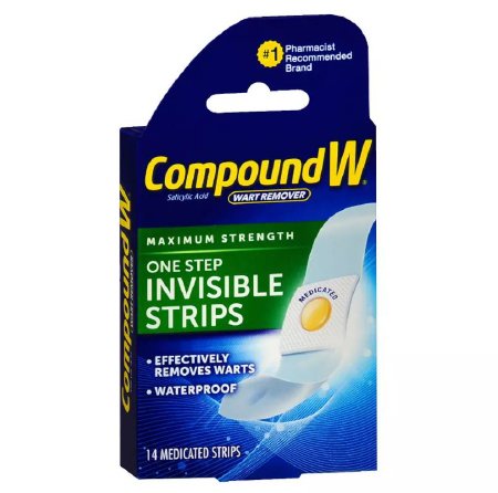 Medtech Laboratories  07513743900 Wart Remover Compound W 40% Strength Medicated Adhesive Strip 14 per Box