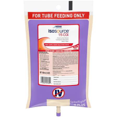 Nestle Healthcare Nutrition 10043900281824 Tube Feeding Formula Isosource 1.5 Cal Unflavored Liquid 1500 mL Ready to Hang Prefilled Container