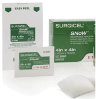 J & J Healthcare Systems  2083 Hemostatic Dressing Surgicel SNoW 4 X 4 Inch 10 per Pack Sterile