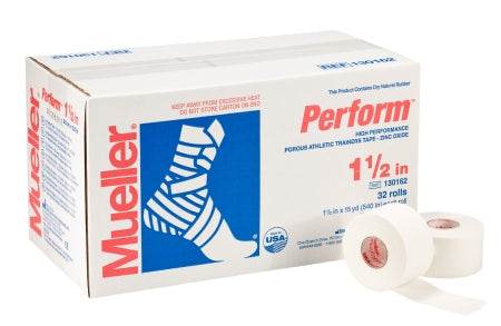 Mueller Sports Medicine  23162 Athletic Tape Mueller Perform White 1-1/2 Inch X 15 Yard Cotton / Zinc Oxide NonSterile