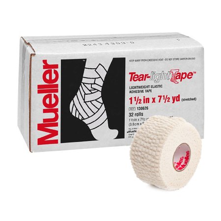 Mueller Sports Medicine  130626 Athletic Tape Mueller Tear-Light White 1-1/2 Inch X 7-1/2 Yard Elastic Adhesive NonSterile