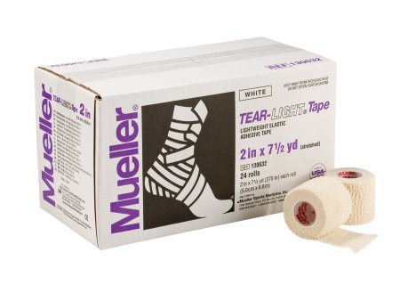 Mueller Sports Medicine  130632 Athletic Tape Mueller Tear-Light White 2 Inch X 7-1/2 Yard Elastic Adhesive NonSterile