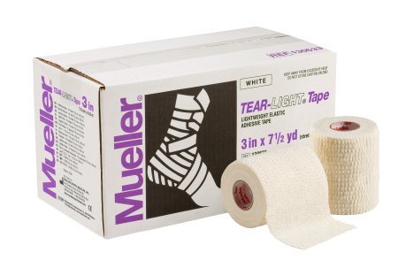 Mueller Sports Medicine  130633 Athletic Tape Mueller Tear-Light White 3 Inch X 7-1/2 Yard Elastic Adhesive NonSterile