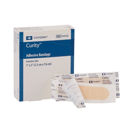 Cardinal  44122 Adhesive Strip Curity Sensitive Skin 1 X 3 Inch Plastic Rectangle Tan Sterile