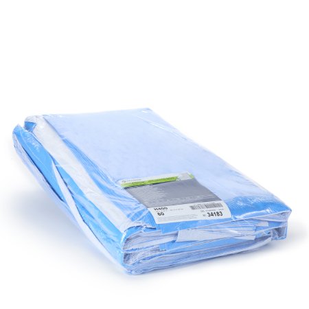 O&M Halyard Inc  34183 QUICK CHECK* H400 Sterilization Wrap White / Blue 24 X 24 Inch Dual Layer SMS Polypropylene Steam / EO Gas / Hydrogen Peroxide