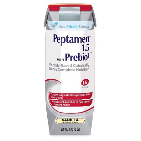 Nestle Healthcare Nutrition 10043900349586 Oral Supplement Peptamen 1.5 with Prebio 1 Vanilla Flavor Liquid 250 mL Carton