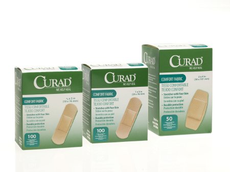 Medline  NON25750 Adhesive Strip Curad 3/4 X 3 Inch Fabric Rectangle Tan Sterile