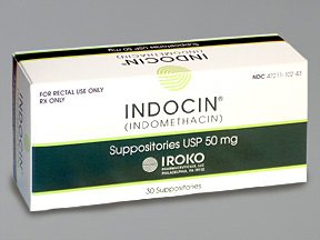 Iroko Pharmaceuticals  42211010243 Indocin Indomethacin 50 mg Suppository Foil Pack 30 Suppositories