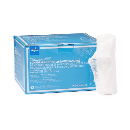 Medline  NON25498 Conforming Bandage 4 Inch X 4-1/10 Yard 1 per Pack Sterile 1-Ply Roll Shape