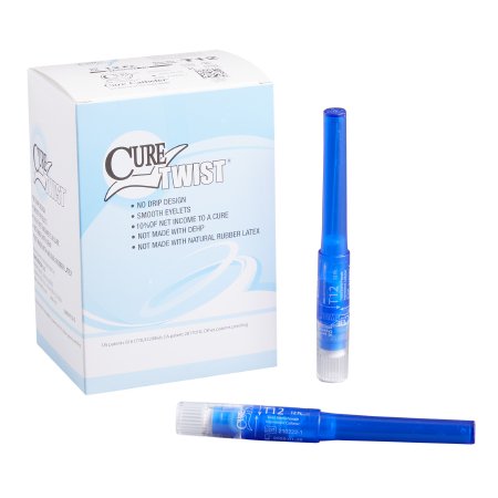 Cure Medical  T12 Urethral Catheter Cure Twist Straight Tip Lubricated PVC 12 Fr. 6 Inch