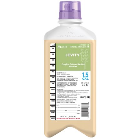 Abbott Nutrition 62689 Tube Feeding Formula Jevity 1.5 Cal with Fiber Unflavored Liquid 1.5 Liter Bottle