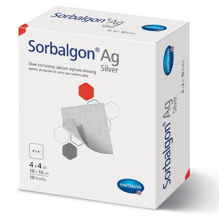 Hartmann  999611 Silver Alginate Dressing Sorbalgon Ag 4 X 4 Inch Square Sterile