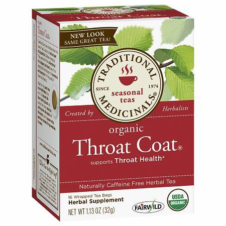 Traditional Medicinals  03291700013 Herbal Supplement Throat Coat Organic Slippery Elm Bark / Organic Licorice Root 760 mg Strength Tea Bag 16 per Box