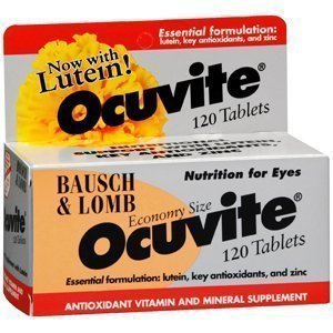 Bausch & Lomb  24208038762 Multivitamin Supplement Ocuvite Vitamin A / Vitamin E / Ascorbic Acid / Lutein 1000 IU - 60 IU - 200 mg - 2 mg Strength Tablet 120 per Bottle