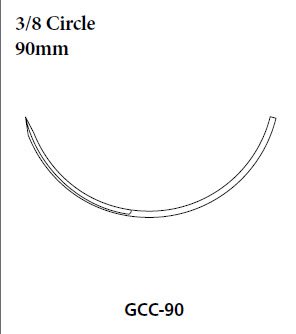 Covidien  CN-793 Nonabsorbable Suture with Needle Monosof Nylon GCC-90 3/8 Circle Conventional Cutting Needle Size 1 Monofilament