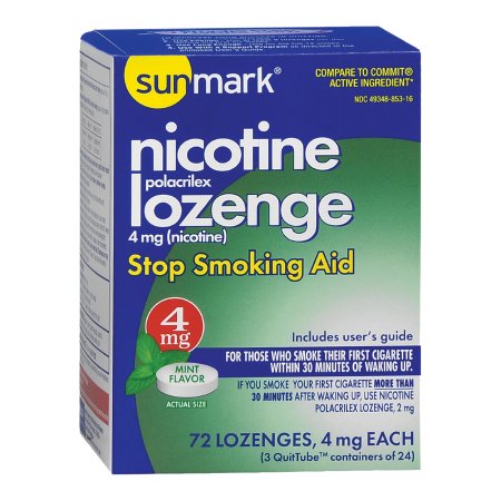 McKesson Brand 49348085316 Stop Smoking Aid sunmark 4 mg Strength Lozenge