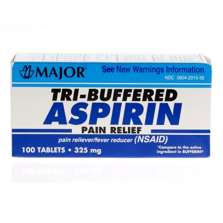 Major Pharmaceuticals  00904201559 Pain Relief Major 325 mg Strength Aspirin / Calcium Carbonate Tablet 100 per Bottle