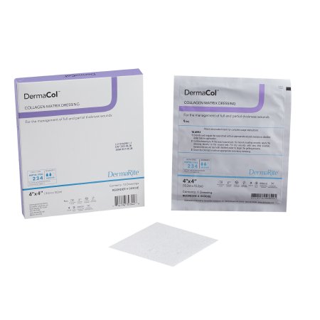 DermaRite Industries  00303E Collagen Dressing DermaCol 4 X 4 Inch Square