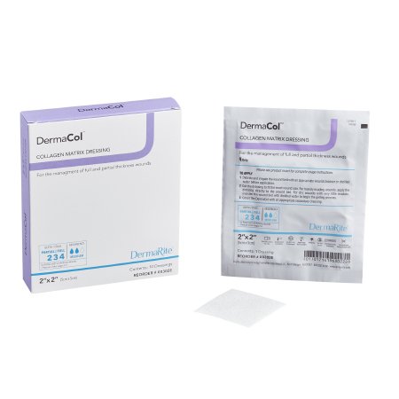 DermaRite Industries  00302E Collagen Dressing DermaCol 2 X 2 Inch Square