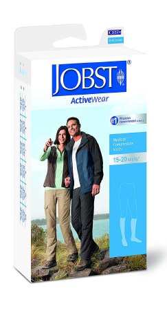 BSN Medical 110480 Compression Socks JOBST ActiveWear Knee High Medium Cool White Closed Toe