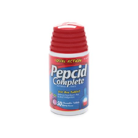 J & J Sales  16837029150 Antacid Pepcid Complete 800 mg - 165 mg - 10 mg Strength Chewable Tablet 50 per Bottle