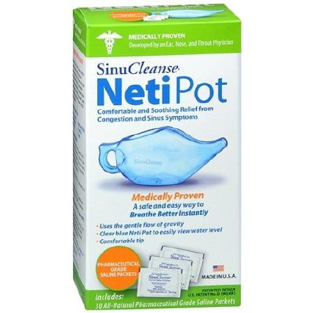 Ascent Consumer Products  64601100102 Saline Nasal Rinse Kit SinuCleanse Neti Pot 2300 mg - 700 mg Strength 30 Packets